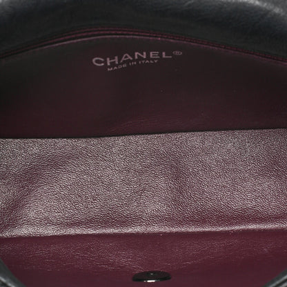 CHANEL カーフスキン スタッズ マトラッセ シングル フラップ チェーンショルダーバッグ ブラック 黒金具 中古品