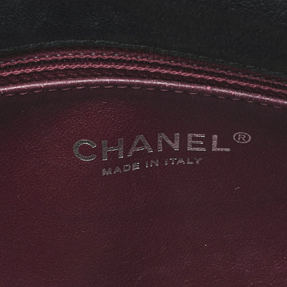 CHANEL カーフスキン スタッズ マトラッセ シングル フラップ チェーンショルダーバッグ ブラック 黒金具 中古品