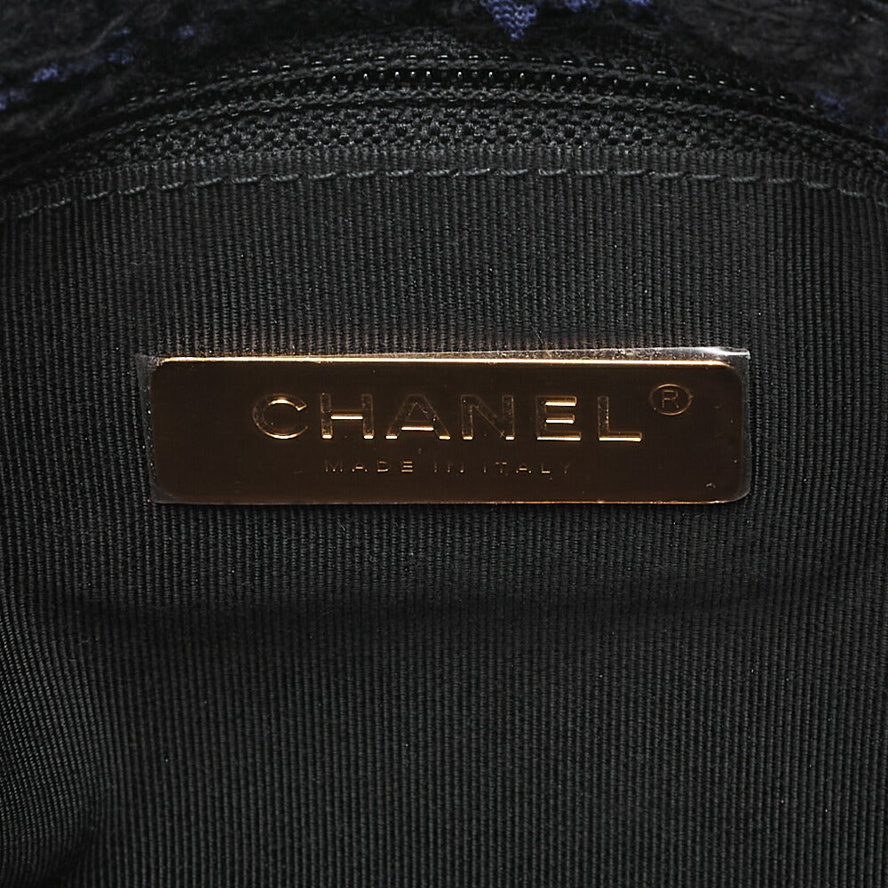 CHANEL Matelasse Chanel 19 Tweed 2-Way Chain Shoulder Black Gold x Silver -Tone Hardware, Pre-Owned