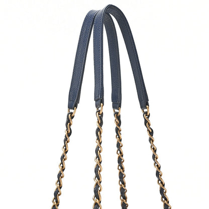 CHANEL Chanel Caviar Skin Matelasse Coco Mark Chain Tote Bag Navy Gold-Tone Hardware, Pre-Owned