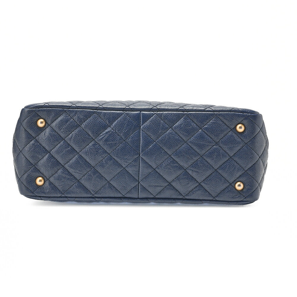 CHANEL Chanel Caviar Skin Matelasse Coco Mark Chain Tote Bag Navy Gold-Tone Hardware, Pre-Owned