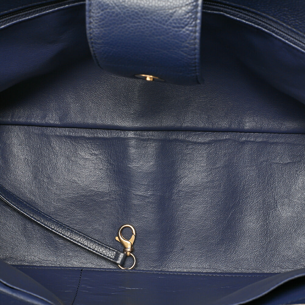 CHANEL Chanel Caviar Skin Matelasse Coco Mark Chain Tote Bag Navy Gold-Tone Hardware, Pre-Owned