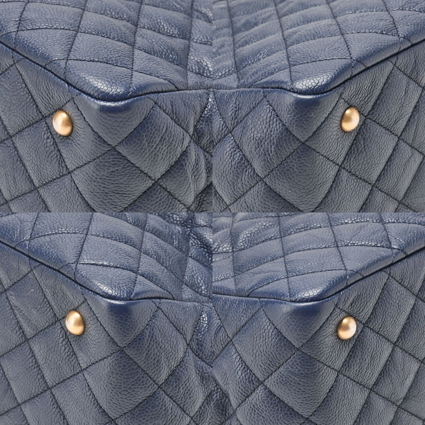 CHANEL Chanel Caviar Skin Matelasse Coco Mark Chain Tote Bag Navy Gold-Tone Hardware, Pre-Owned