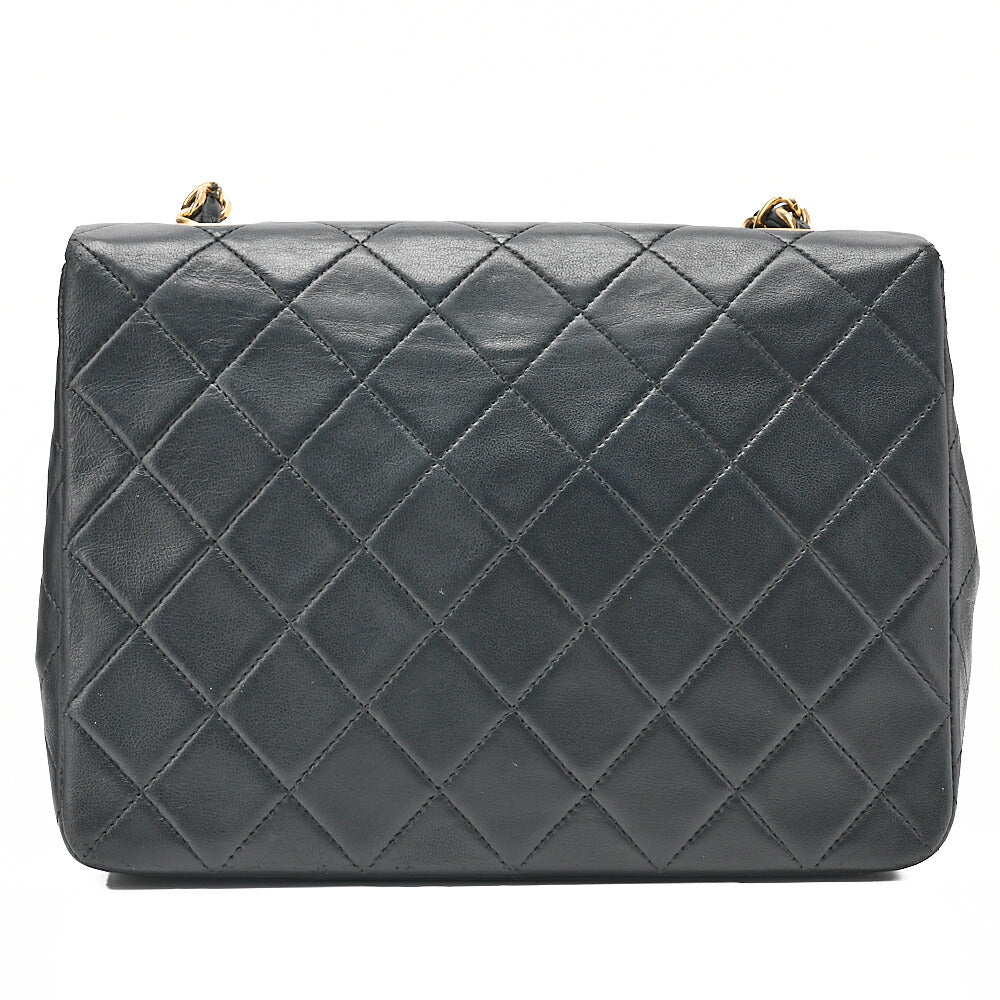 CHANEL Chain Shoulder Bag Mini Matelasse 20cm Lambskin Black Gold-Tone Hardware, Pre-Owned