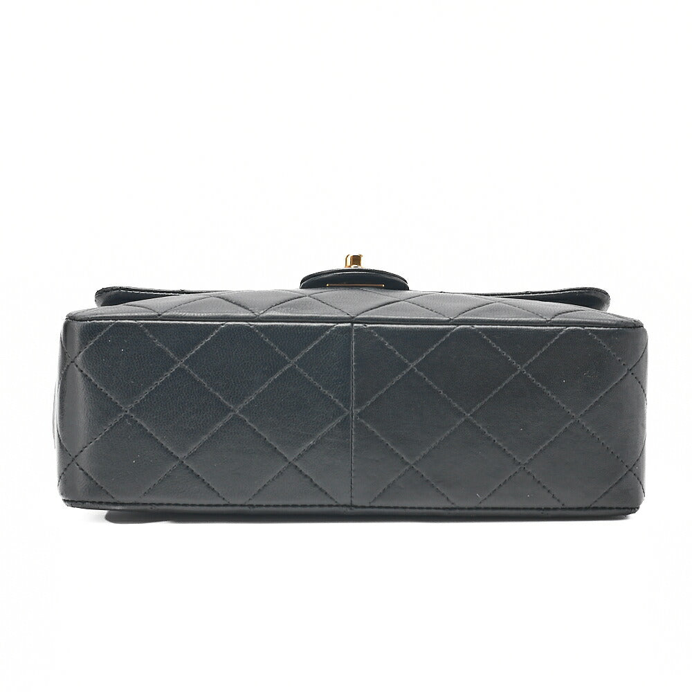 CHANEL Chain Shoulder Bag Mini Matelasse 20cm Lambskin Black Gold-Tone Hardware, Pre-Owned