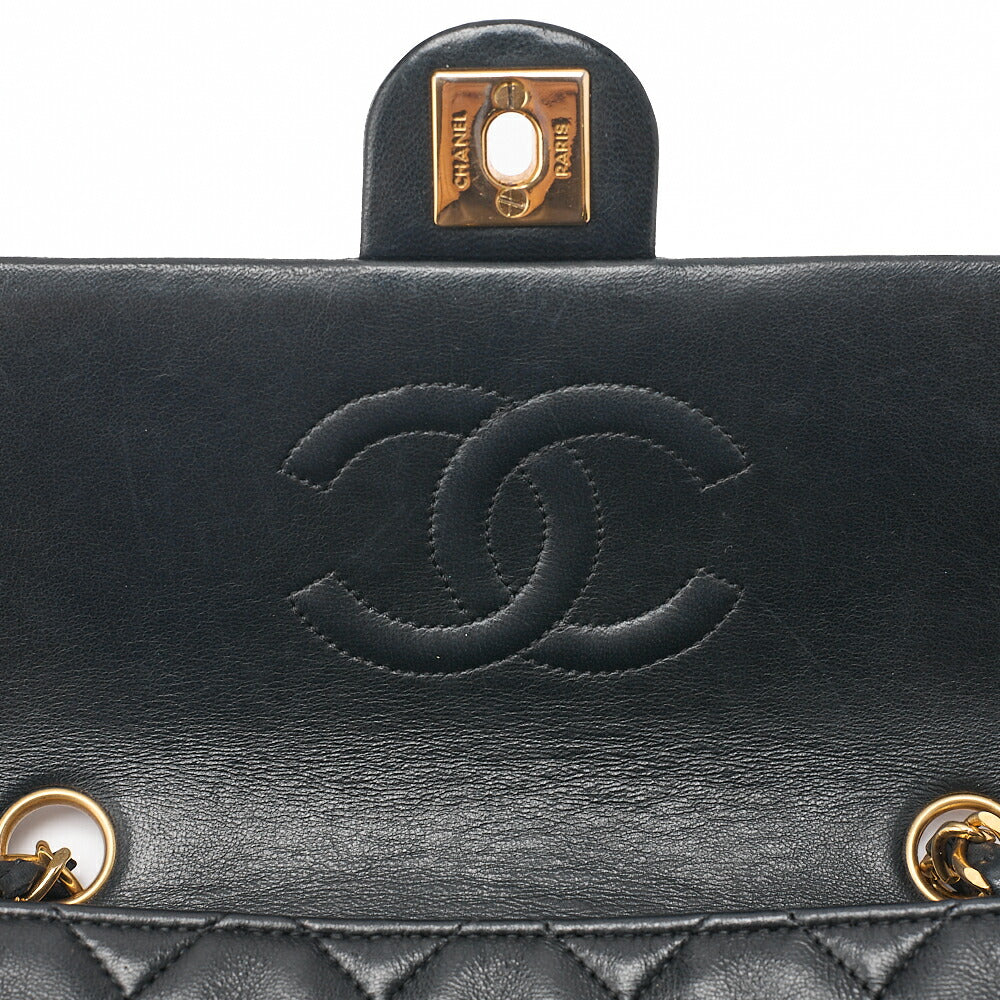 CHANEL Chain Shoulder Bag Mini Matelasse 20cm Lambskin Black Gold-Tone Hardware, Pre-Owned
