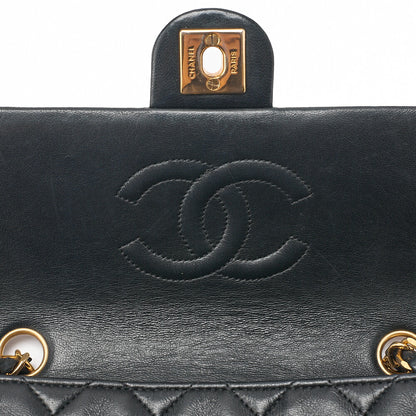 CHANEL Chain Shoulder Bag Mini Matelasse 20cm Lambskin Black Gold-Tone Hardware, Pre-Owned