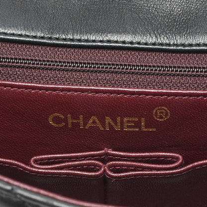 CHANEL Chain Shoulder Bag Mini Matelasse 20cm Lambskin Black Gold-Tone Hardware, Pre-Owned