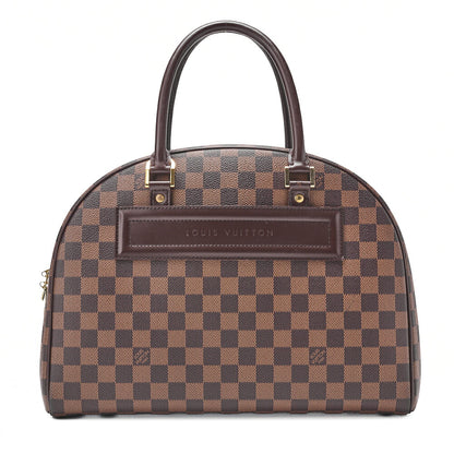 LOUIS VUITTON Louis Vuitton Damier Norita Handbag N41455 Brown Gold-Tone Hardware, Pre-Owned