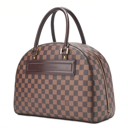 LOUIS VUITTON Louis Vuitton Damier Norita Handbag N41455 Brown Gold-Tone Hardware, Pre-Owned