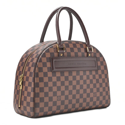 LOUIS VUITTON Louis Vuitton Damier Norita Handbag N41455 Brown Gold-Tone Hardware, Pre-Owned