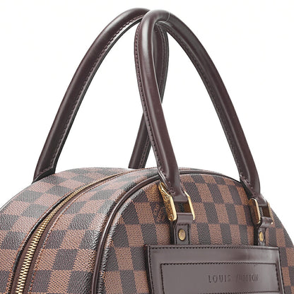 LOUIS VUITTON Louis Vuitton Damier Norita Handbag N41455 Brown Gold-Tone Hardware, Pre-Owned