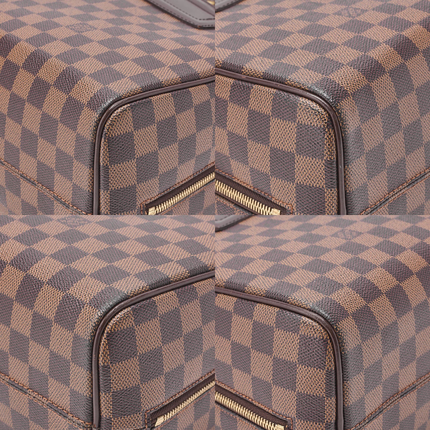 LOUIS VUITTON Louis Vuitton Damier Norita Handbag N41455 Brown Gold-Tone Hardware, Pre-Owned