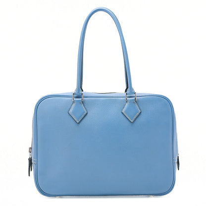 HERMES Plume 28 Epson Tote Bag BlueJean □J Stamp Silver-Tone Hardware, Pre-Owned