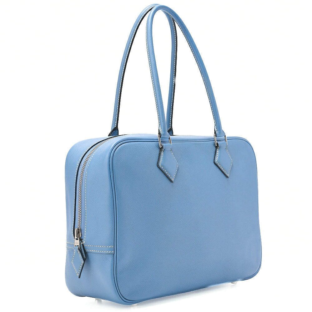 HERMES Plume 28 Epson Tote Bag BlueJean □J Stamp Silver-Tone Hardware, Pre-Owned