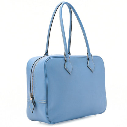 HERMES Plume 28 Epson Tote Bag BlueJean □J Stamp Silver-Tone Hardware, Pre-Owned