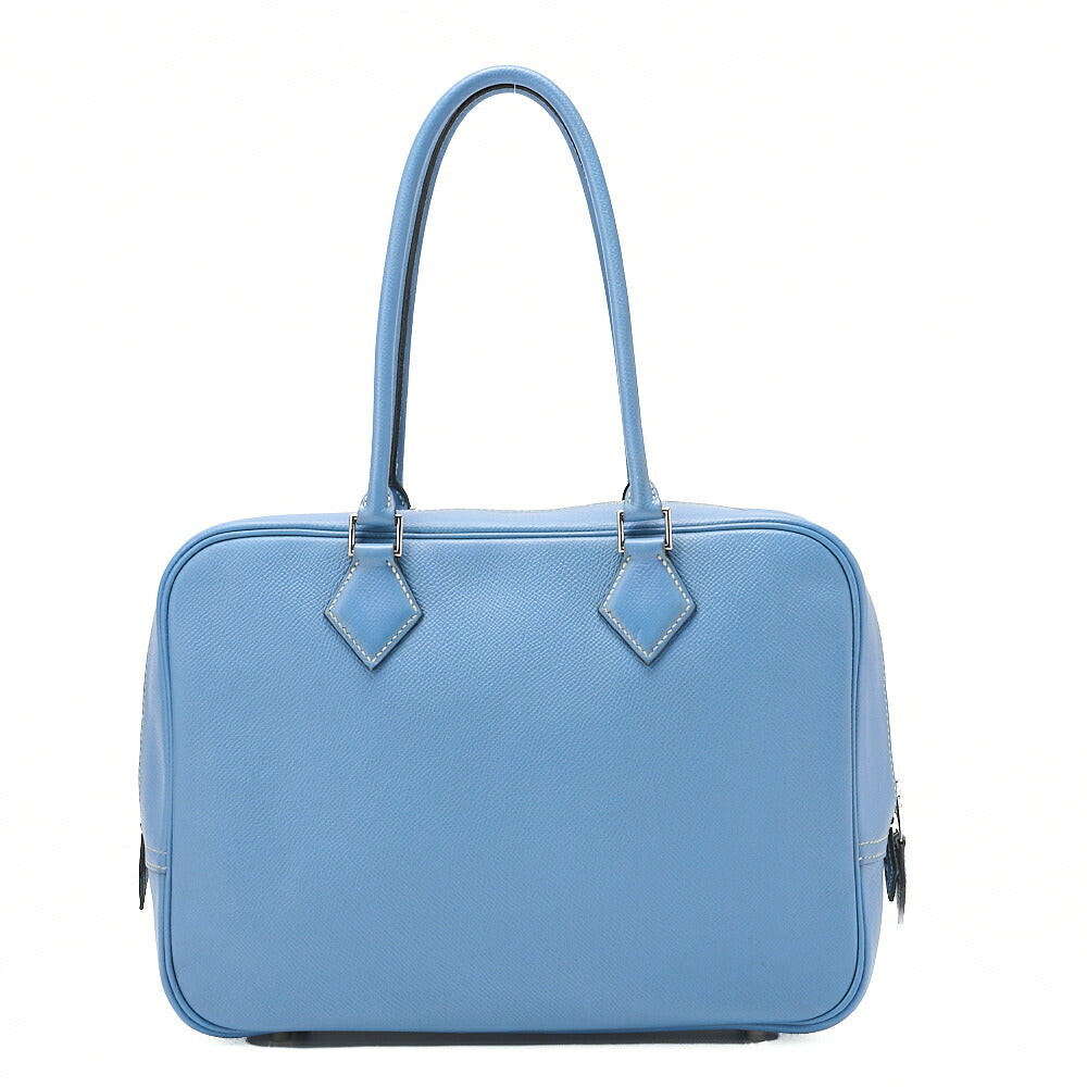 HERMES Plume 28 Epson Tote Bag BlueJean □J Stamp Silver-Tone Hardware, Pre-Owned