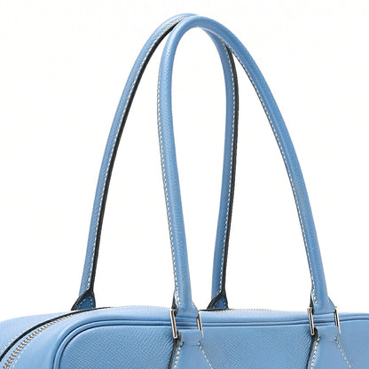 HERMES Plume 28 Epson Tote Bag BlueJean □J Stamp Silver-Tone Hardware, Pre-Owned
