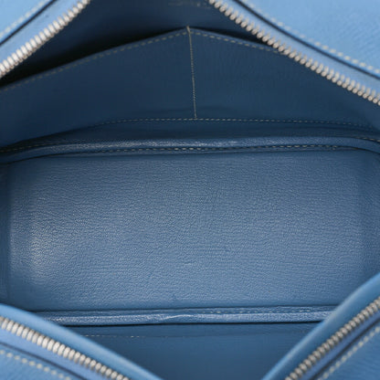 HERMES Plume 28 Epson Tote Bag BlueJean □J Stamp Silver-Tone Hardware, Pre-Owned