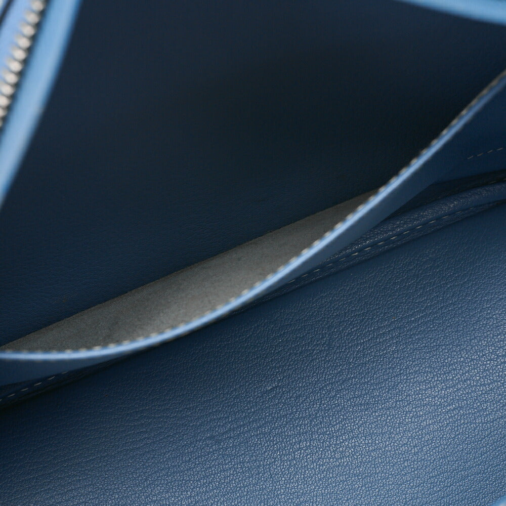 HERMES Plume 28 Epson Tote Bag BlueJean □J Stamp Silver-Tone Hardware, Pre-Owned