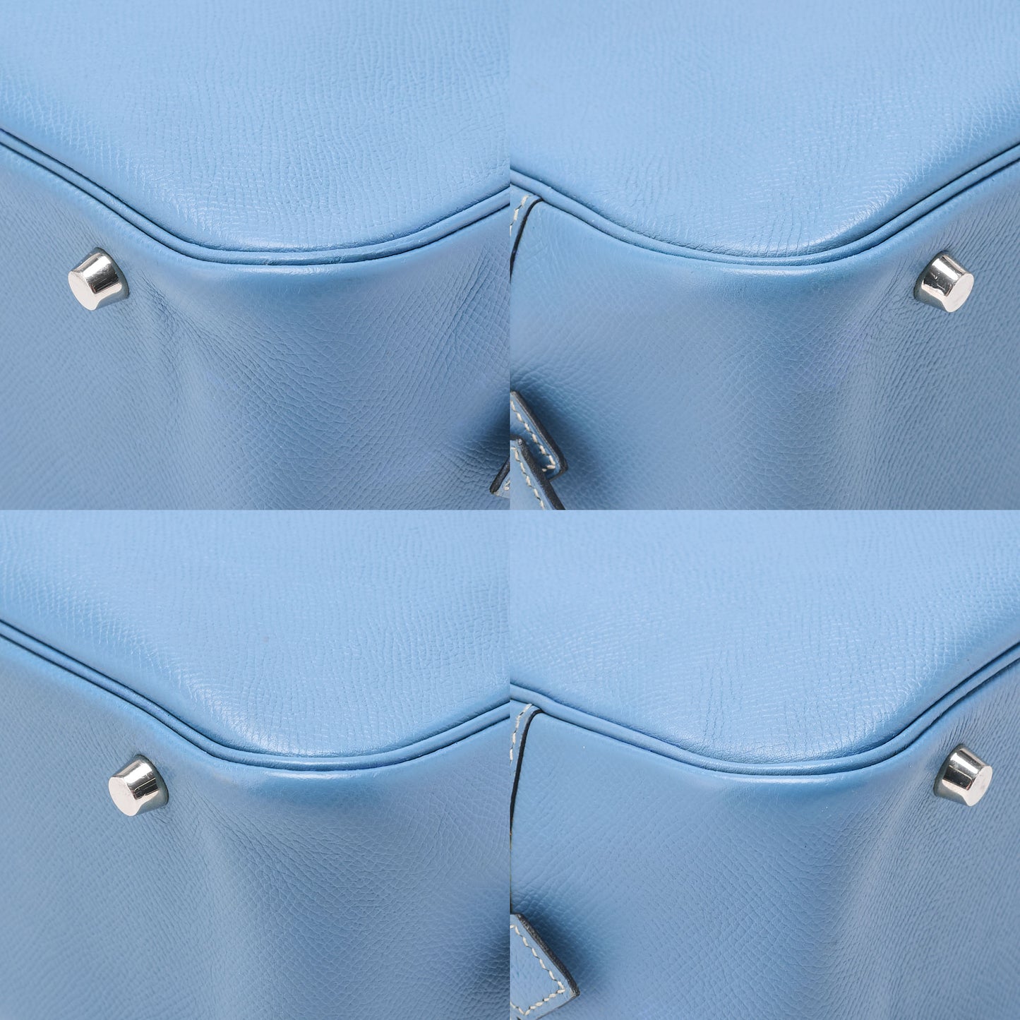 HERMES Plume 28 Epson Tote Bag BlueJean □J Stamp Silver-Tone Hardware, Pre-Owned