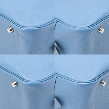 HERMES Plume 28 Epson Tote Bag BlueJean □J Stamp Silver-Tone Hardware, Pre-Owned
