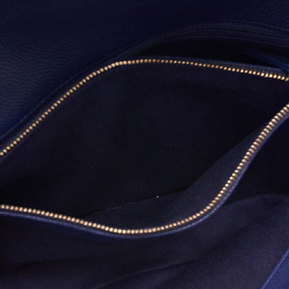 CHANEL Matelasse Caviar Skin Straight Flap 2WAY Chain Shoulder Bag Navy Gold-Tone Hardware, Pre-Owned