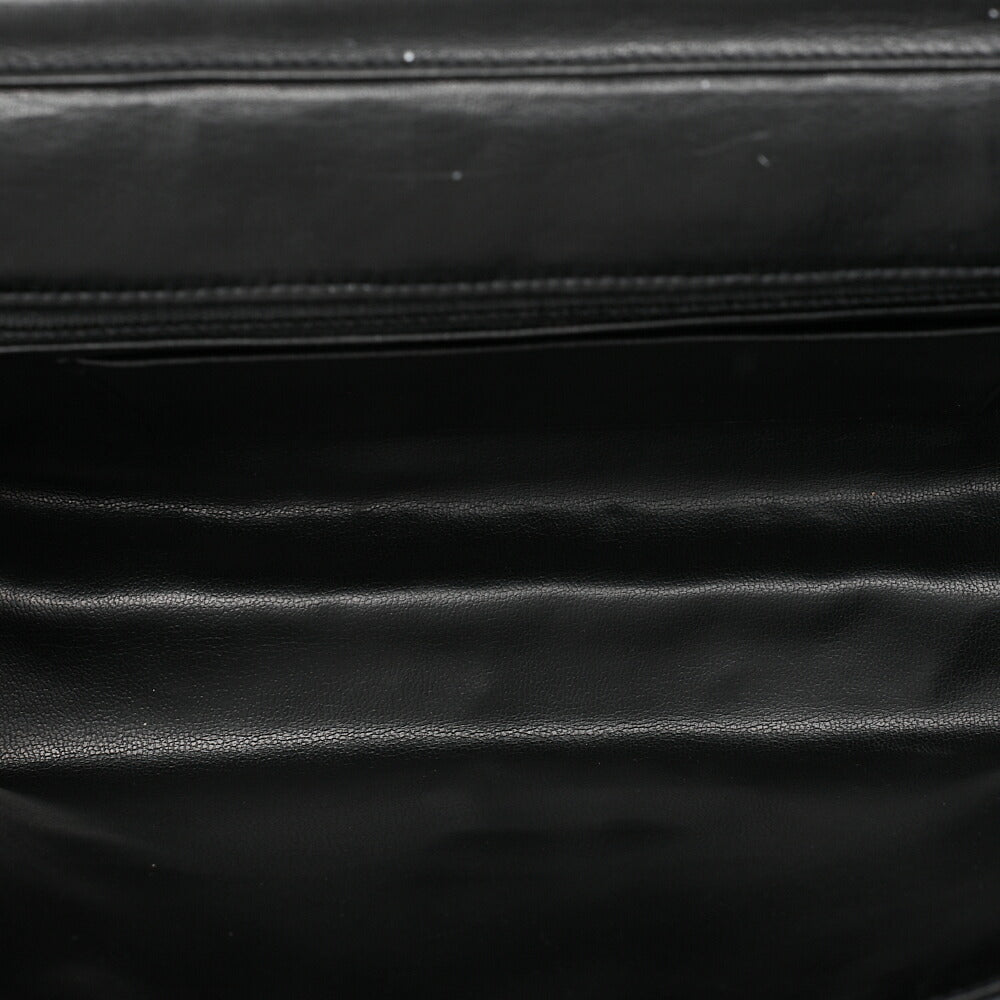 CHANEL Lambskin Matelasse Full Flap Turn Lock Chain Shoulder Black Gold-Tone Hardware, Pre-Owned