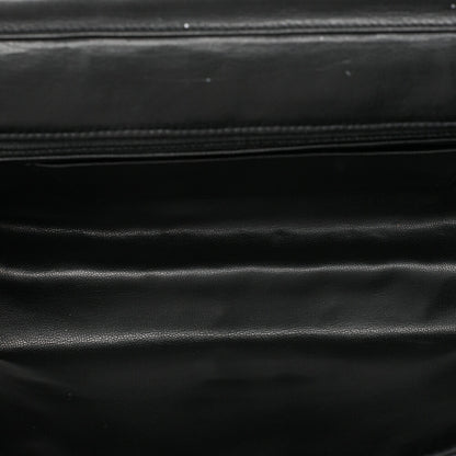 CHANEL Lambskin Matelasse Full Flap Turn Lock Chain Shoulder Black Gold-Tone Hardware, Pre-Owned