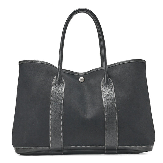 HERMES Hermes Garden Party PM Handbag Toaru Officier Black Silver-Tone Hardware, Pre-Owned