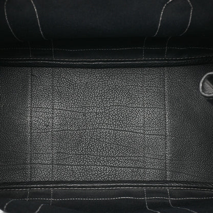 HERMES エルメス ガーデンパーティPM ハンドバッグ トワルオフィシエ ブラック シルバー金具 中古