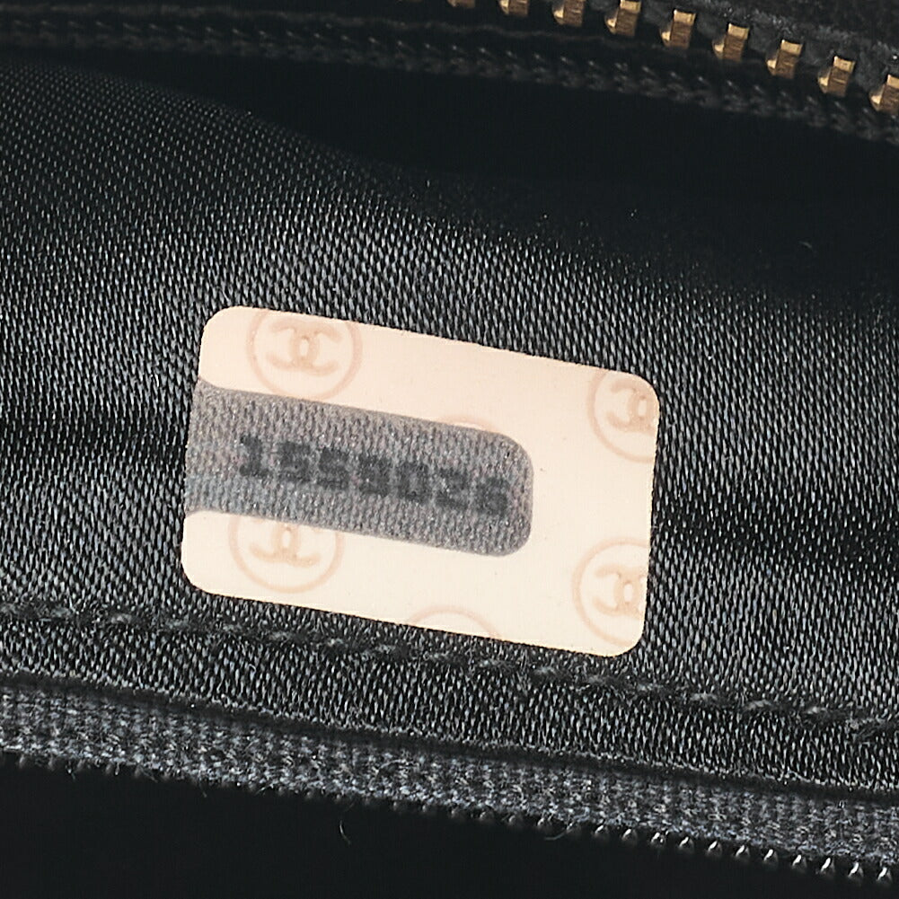 CHANEL ラムスキン マトラッセ フリンジ チェーンショルダー 黒 ゴールド金具 中古