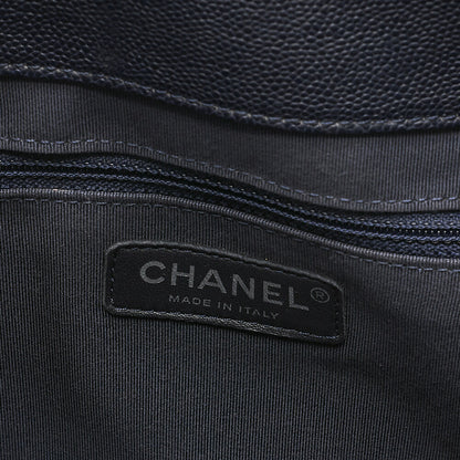 CHANEL 2-way Chain Shoulder Bag Matelasse Caviar Skin Coco Charm Navy Silver-Tone Hardware, Pre-Owned