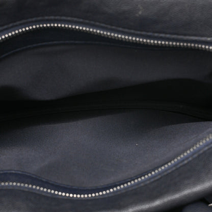 CHANEL 2-way Chain Shoulder Bag Matelasse Caviar Skin Coco Charm Navy Silver-Tone Hardware, Pre-Owned