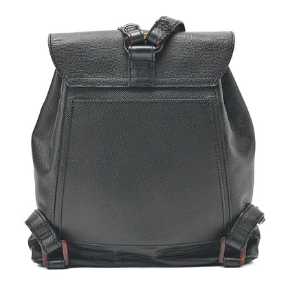 シャネル リュックサック バックパック ターンロック キャビアスキン ブラック ゴールド金具 亀甲柄 中古