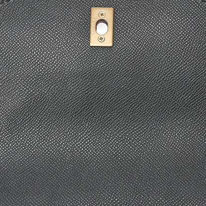シャネル リュックサック バックパック ターンロック キャビアスキン ブラック ゴールド金具 亀甲柄 中古