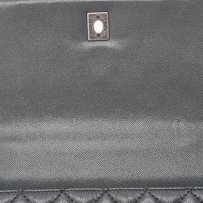CHANEL Shoulder Bag Matelasse Coco Handle 29 S 2WAY Handbag Caviar Skin x Lizard Gray x Bordeaux Silver-Tone Hardware, Pre-Owned