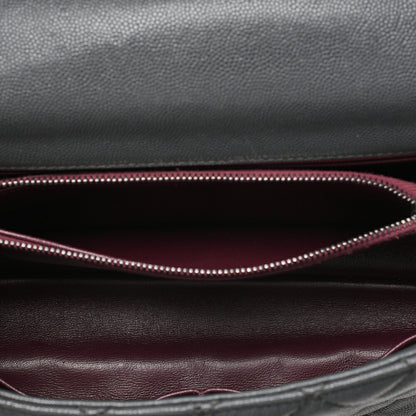 CHANEL Shoulder Bag Matelasse Coco Handle 29 S 2WAY Handbag Caviar Skin x Lizard Gray x Bordeaux Silver-Tone Hardware, Pre-Owned