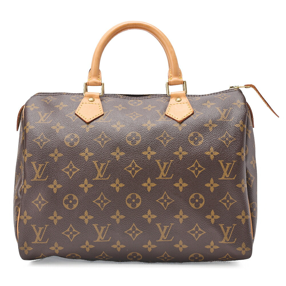 LOUIS VUITTON Louis Vuitton Monogram Speedy 30 Handbag M41526 Brown Gold-Tone Hardware, Pre-Owned
