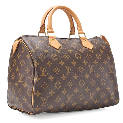 LOUIS VUITTON Louis Vuitton Monogram Speedy 30 Handbag M41526 Brown Gold-Tone Hardware, Pre-Owned