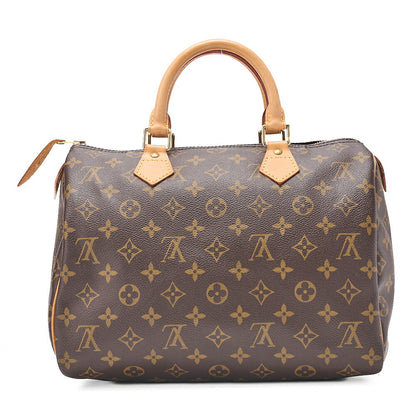 LOUIS VUITTON Louis Vuitton Monogram Speedy 30 Handbag M41526 Brown Gold-Tone Hardware, Pre-Owned