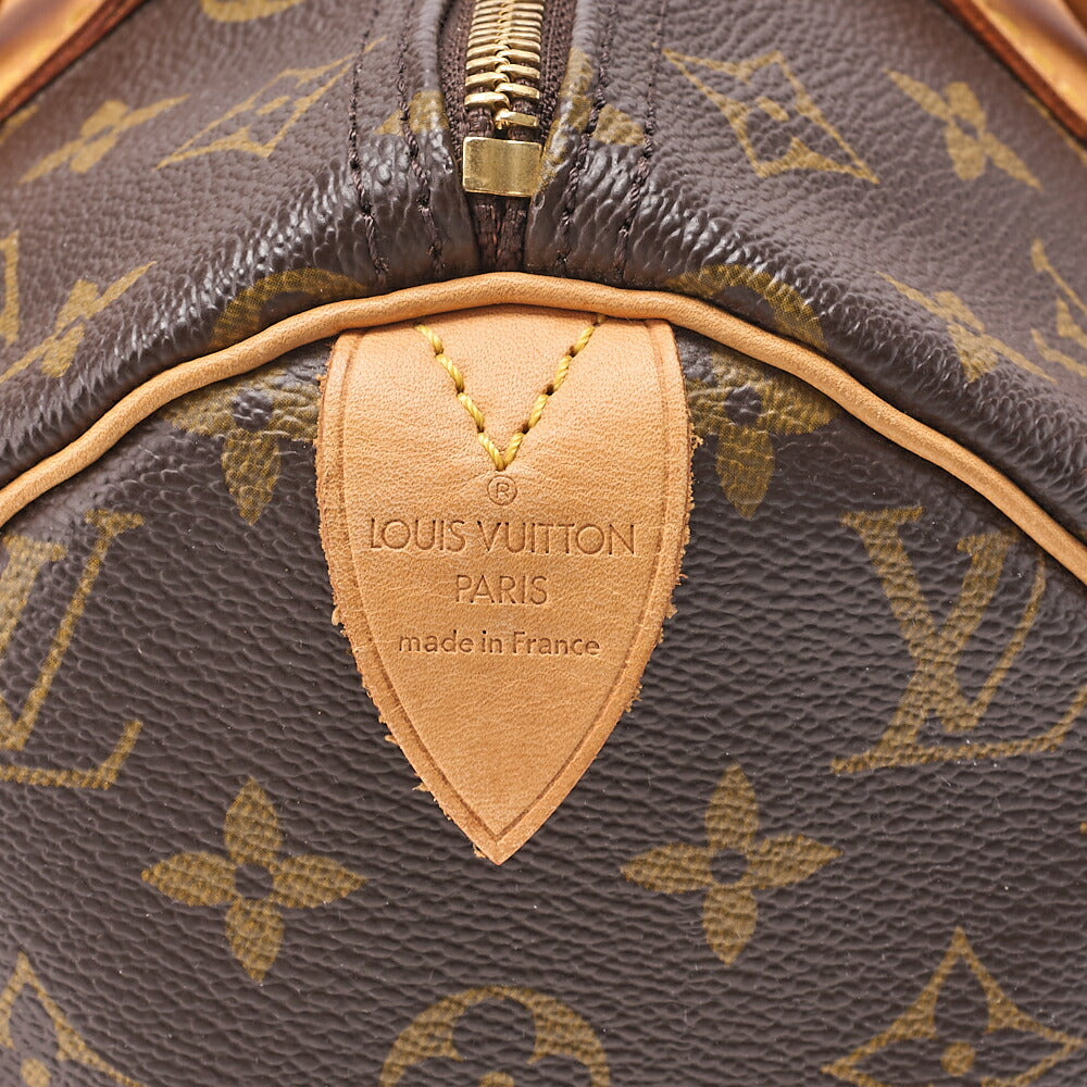 LOUIS VUITTON Louis Vuitton Monogram Speedy 30 Handbag M41526 Brown Gold-Tone Hardware, Pre-Owned