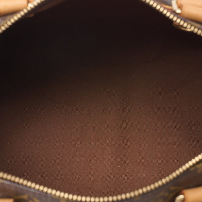LOUIS VUITTON Louis Vuitton Monogram Speedy 30 Handbag M41526 Brown Gold-Tone Hardware, Pre-Owned