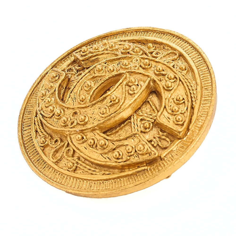 CHANEL Coco Mark 04A Brooch GP Gold (Gold Plated)Gold-Tone Hardware, Pre-Owned