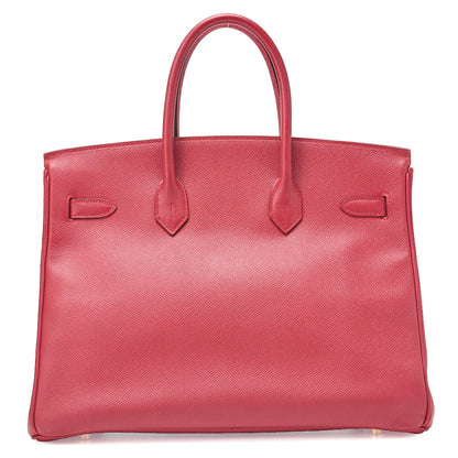 HERMES バーキン 35 クシュベル ハンドバッグ ルージュ ゴールド金具、中古