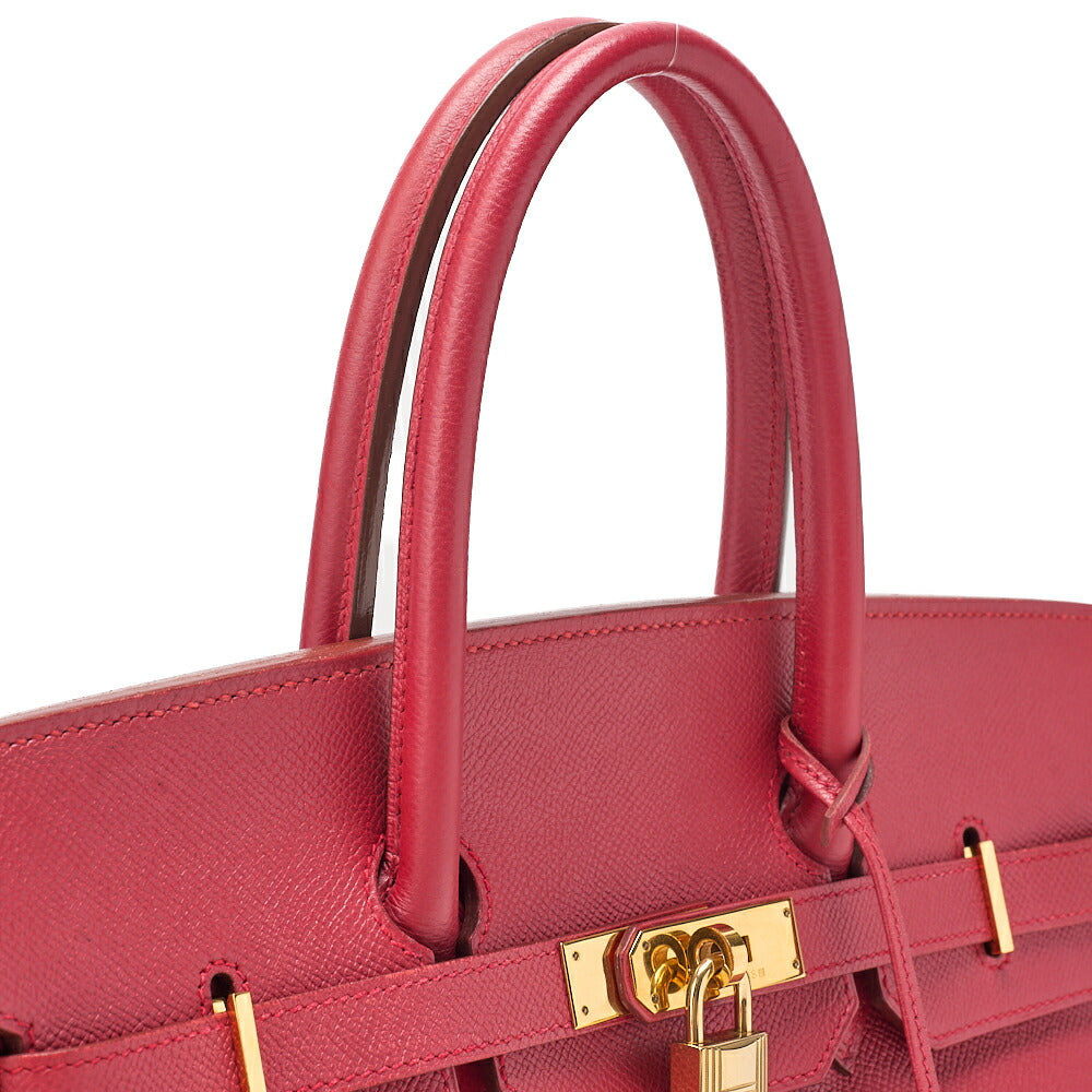HERMES バーキン 35 クシュベル ハンドバッグ ルージュ ゴールド金具、中古