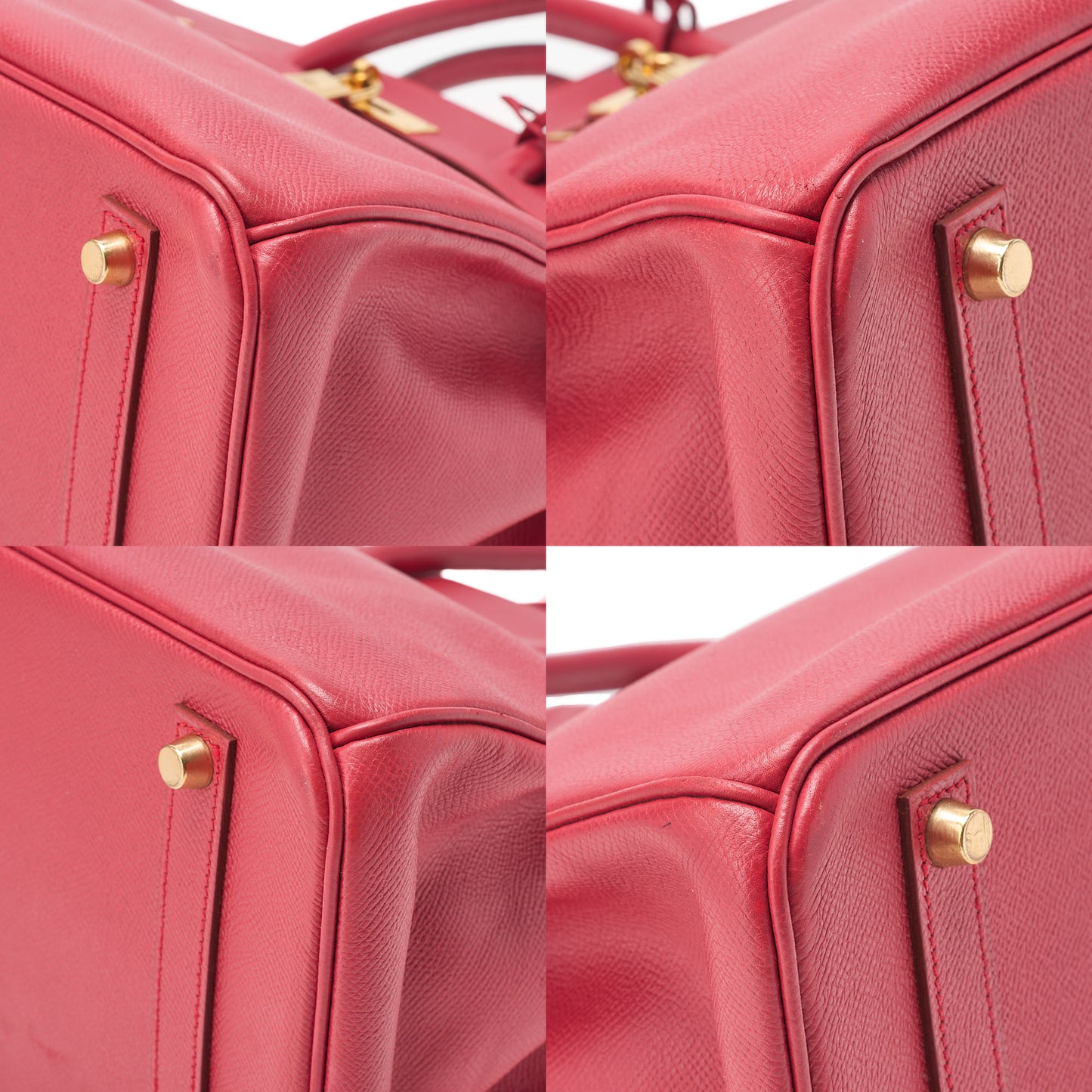 HERMES バーキン 35 クシュベル ハンドバッグ ルージュ ゴールド金具、中古