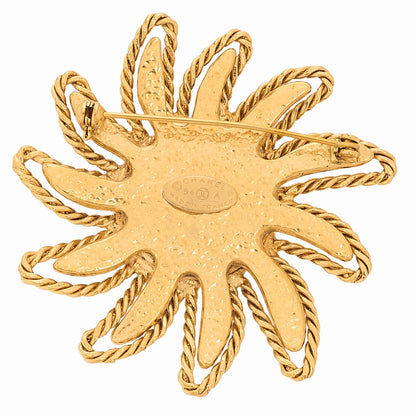 CHANEL Coco Mark Sun Motif Brooch 94A GP Gold (Gold Plated) Gold-Tone Hardware, Pre-Owned