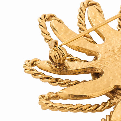 CHANEL Coco Mark Sun Motif Brooch 94A GP Gold (Gold Plated) Gold-Tone Hardware, Pre-Owned