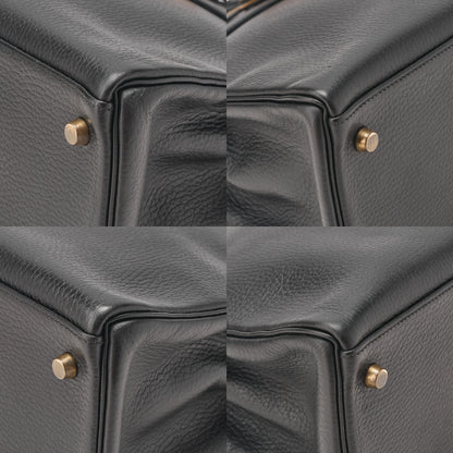 HERMES エルメス ケリー32 アルデンヌ 外縫い ハンドバッグ ブラック ゴールド金具, 中古品